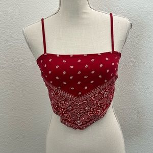 Red bandanna top